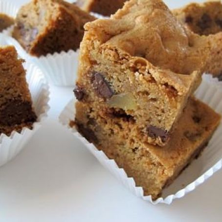 Chocolate Chip and Candied Ginger Blondies