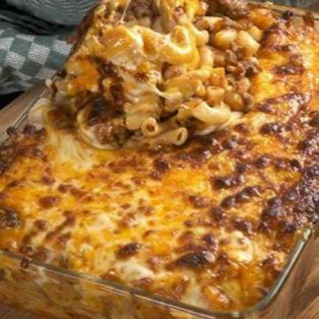 Macaroni and Beef with Cheese Casserole