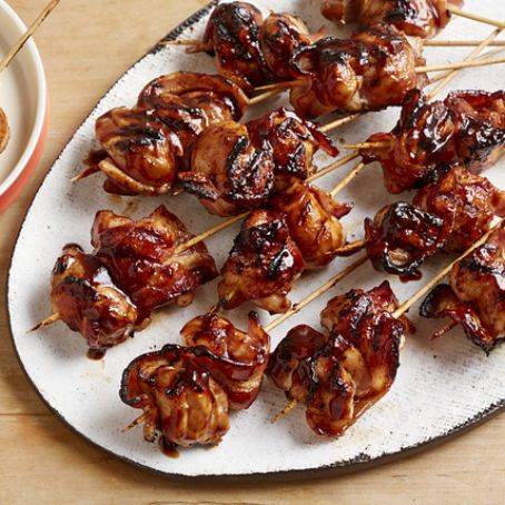 BBQ Chicken & Bacon Skewers