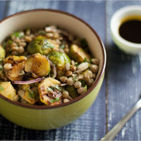 salad - Warm Lentils and Brussels Sprouts Salad