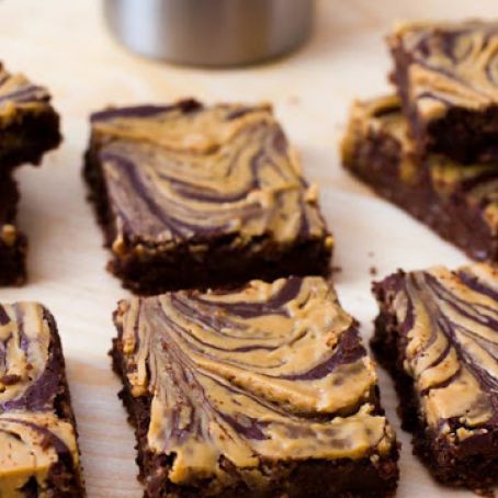 Skinny Peanut Butter Swirl Brownies