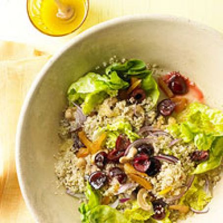 Honey-Soaked Quinoa Salad with Cherries & Cashews