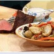 Slow Roast Beef with Tomato Rosemary Gravy