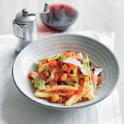 Pasta with Tomato and Black Olive Sauce