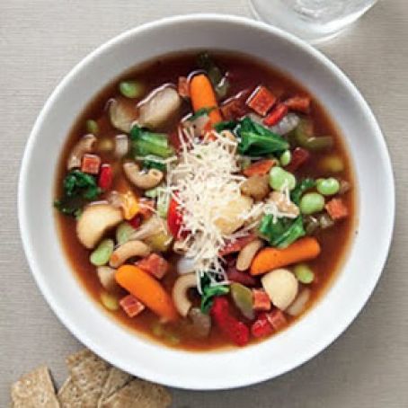 Minestrone with Endive and Pepperoni