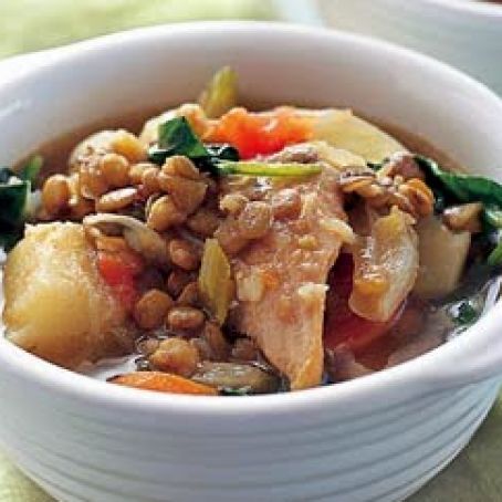 Chicken & lentil hotpot