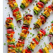 Rainbow Hawaiian Chicken Kabobs