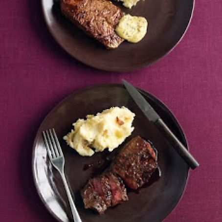 Seared Flat-Iron Steaks with Wine Sauce