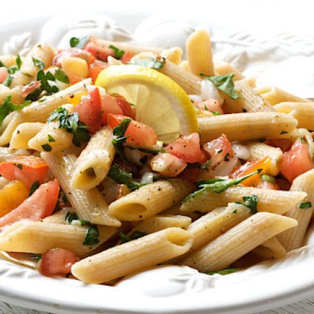 Fresh Summer Tomato Pasta with Lemon, Garlic and Capers