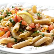 Fresh Summer Tomato Pasta with Lemon, Garlic and Capers