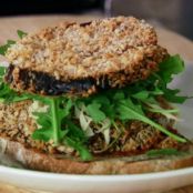 Crispy Eggplant and Portobello Mushroom and Cheese Sandwiches