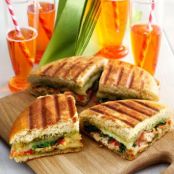 Chicken Panini with Creamy Havarti Slices and Basil Pesto