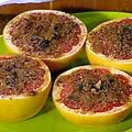 Broiled, Spiced Brown Sugar Grapefruit Halves