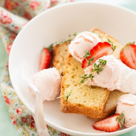 Orange Scented Pound Cake with Broiled Citrus Ice Cream