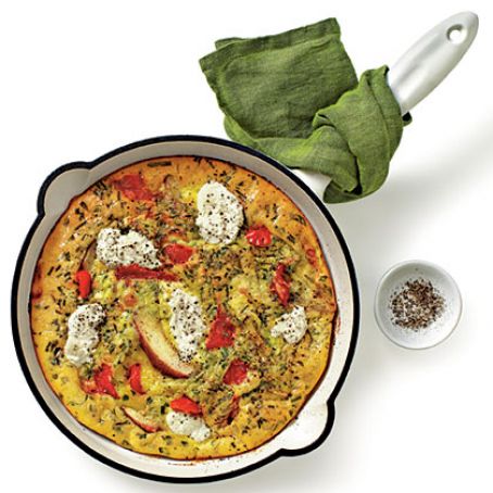 Red Pepper, Potato, and Ricotta Frittata