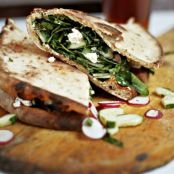 Watercress, Cucumber and Feta Sandwiches (Persian Piadine)