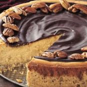 Butter Pecan Cheesecake with Chocolate Glaze