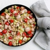 Lemon-Tarragon Salmon and White Bean Skillet