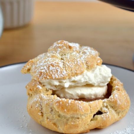 Chocolate Peanut Butter Filled Whole Wheat Cream Puffs
