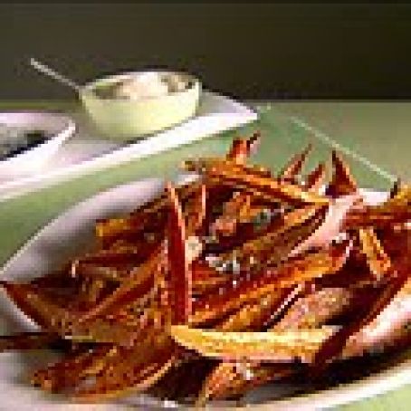 Sweet Potato Fries with Basil Salt and Garlic Mayonnaise