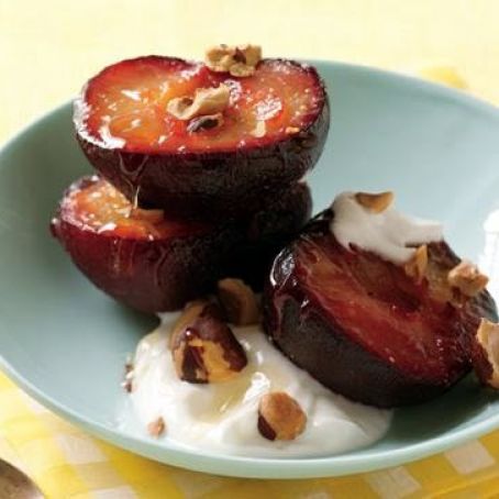 ROASTED PLUMS w/GREEK YOGURT