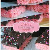 Cherry Krispie Treats with Dark Chocolate