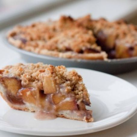 Bourbon Peach Pie with Crumble Topping