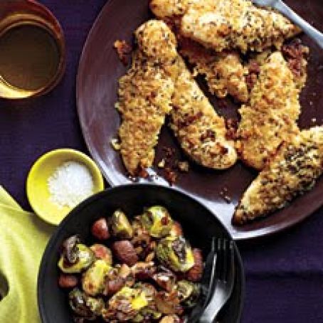Parmesan Chicken with Mushrooms and Brussel Sprouts
