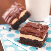 Fudgy Brownies with Peanut Butter Pudding Frosting