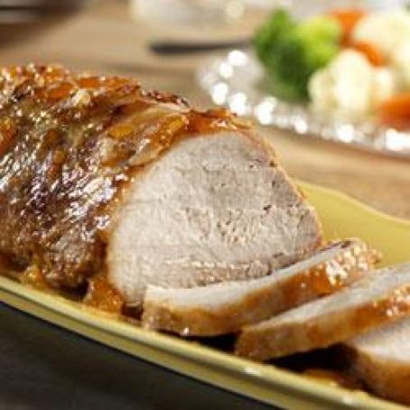 Pork Loin Roast Glazed with Apricots