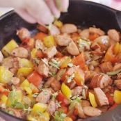 skillet potatoes with peppers onion and sausage
