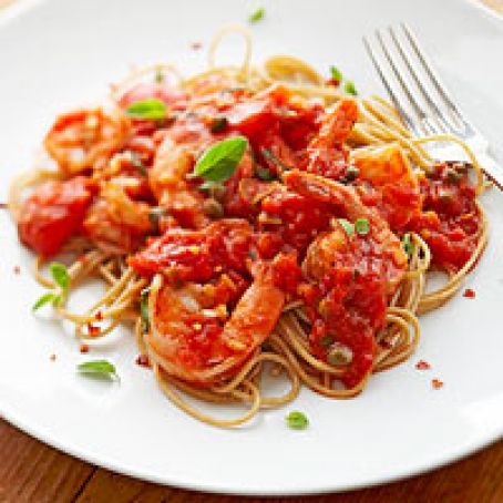 Spaghetti with Tomatoes & Shrimp