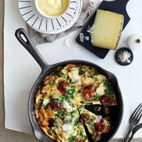 Chorizo and Manchego Tortilla