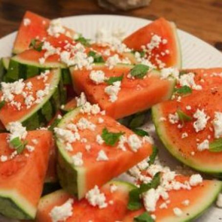 Watermelon with Feta, Mint and Chile