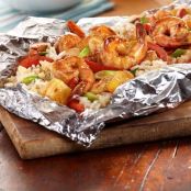Quick and Easy Teriyaki Shrimp & Pineapple Grill Packet