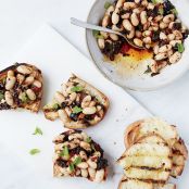Olive, Chile and White Bean Crostini