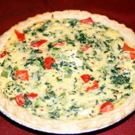 Spinach and Red Pepper Quiche