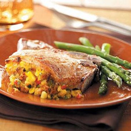Corn-Stuffed Pork Chops Recipe