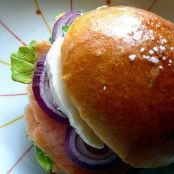Smoked Salmon Sandwiches with Capers and Red Onion relish