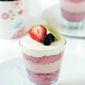 Berry Mousse and Lemon Poppy Seed Cake Verrines