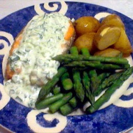 Salmon with Cucumber Cream
