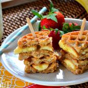 Grilled Peanut Butter Honey Banana Waffle Sandwiches