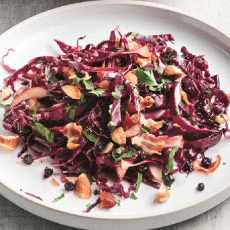 Red Cabbage Salad with Warm Pancetta-Balsamic Dressing