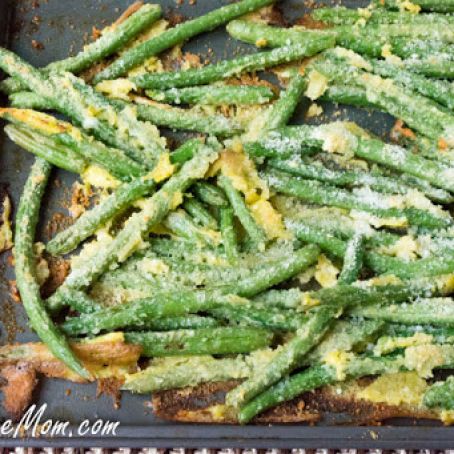 Oven Fried Garlic Parmesan Green Beans