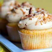 Vanilla Coconut Cupcakes with Caramel Frosting