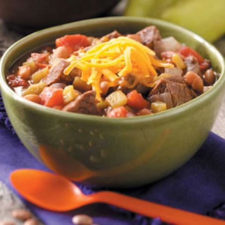 Green chili beef stew