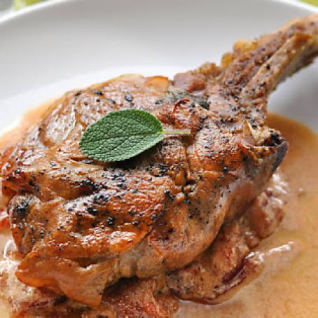 Veal Chops Saltimboca with Tomato Cream