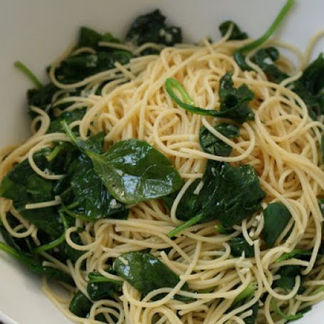 Spaghetti with Spinach, Garlic, and Lemon