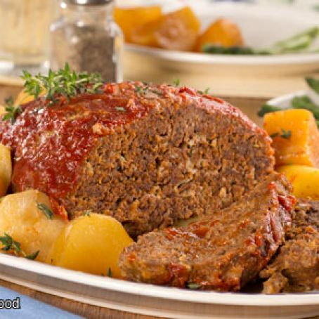 Slow Cooked Meat Loaf and Potatoes