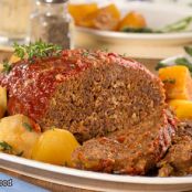 Slow Cooked Meat Loaf and Potatoes